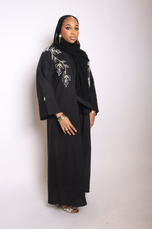 Open linen abaya